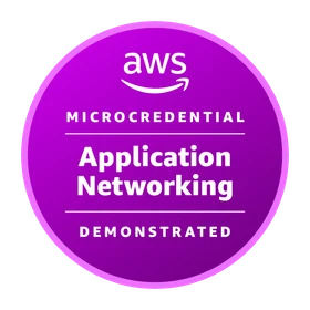 AWS Application Networking Demonstrated issued badge.