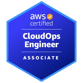 AWS Certified CloudOps Engineer – Associate issued badge.