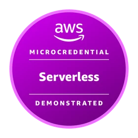 AWS Serverless Demonstrated issued badge.