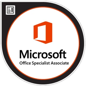 Microsoft Office Specialist: Associate (Office 2019) issued badge.