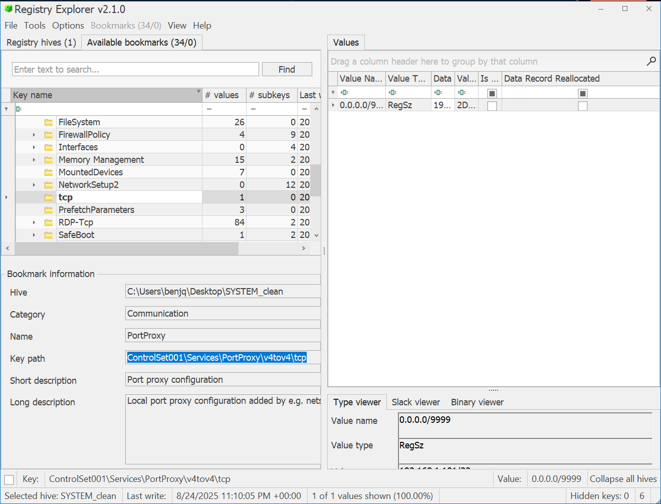 SYSTEM Registry Hives